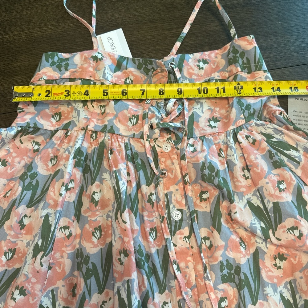 Nordstrom Coral Floral Midi‎ Dress - Picture 4 of 5